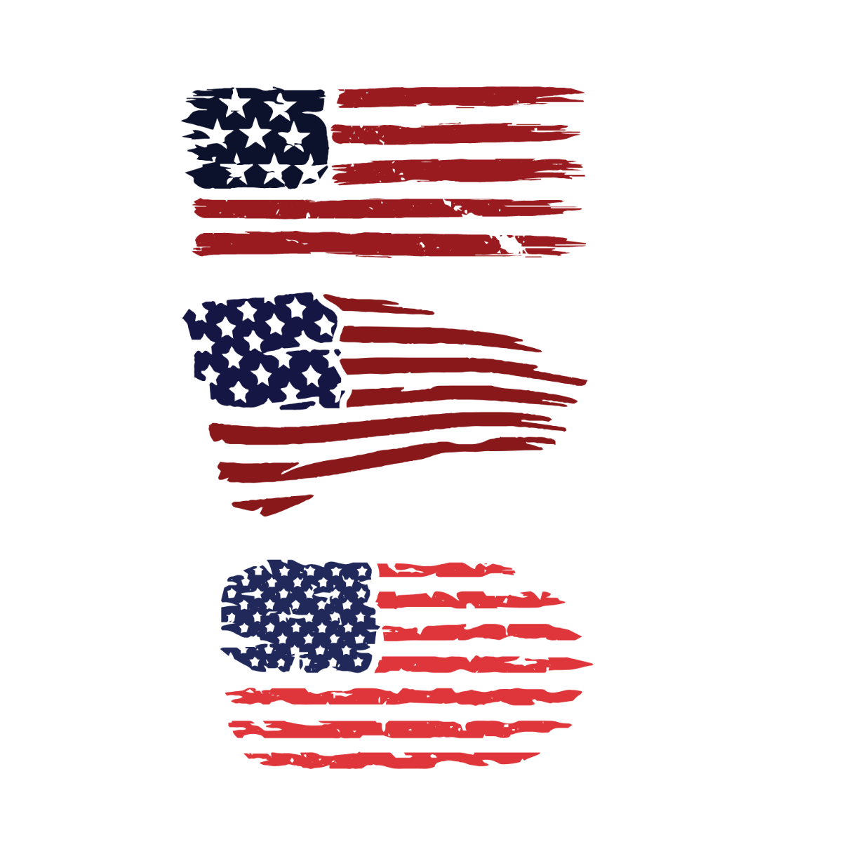 Tattered American Flag Vector Template