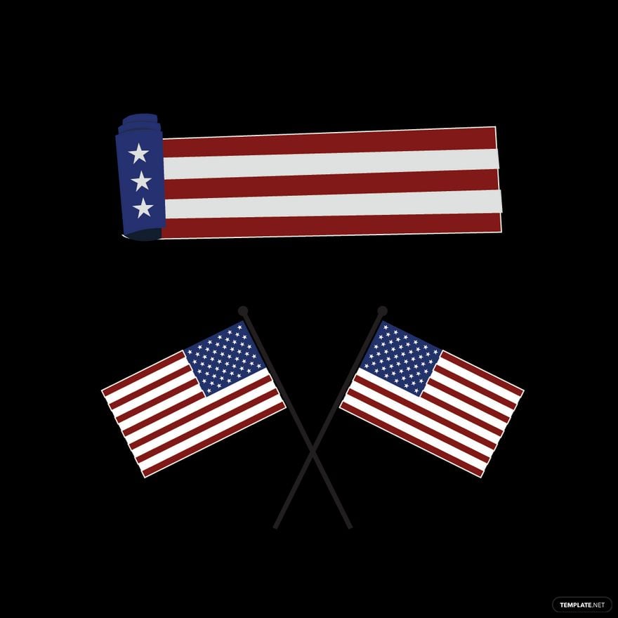 Free Transparent American Flag Vector in Illustrator, EPS, SVG, JPG, PNG