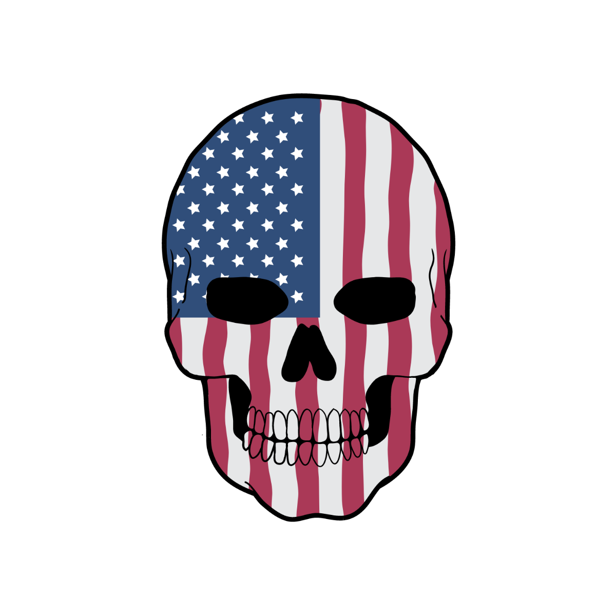 American Flag Skull Vector