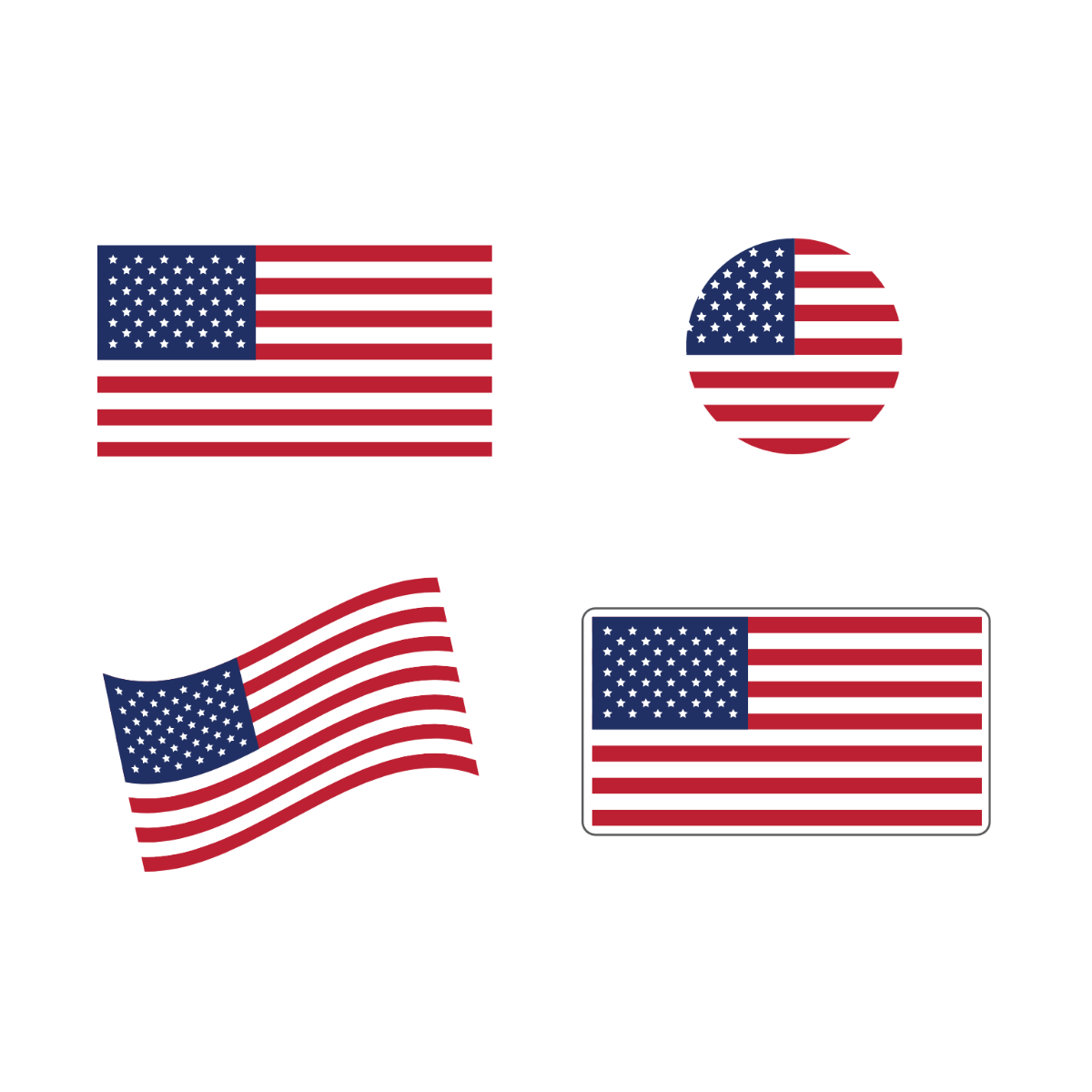 American Flag Logo Vector Template