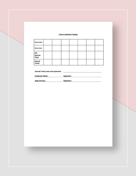 Annual Expense Report Template