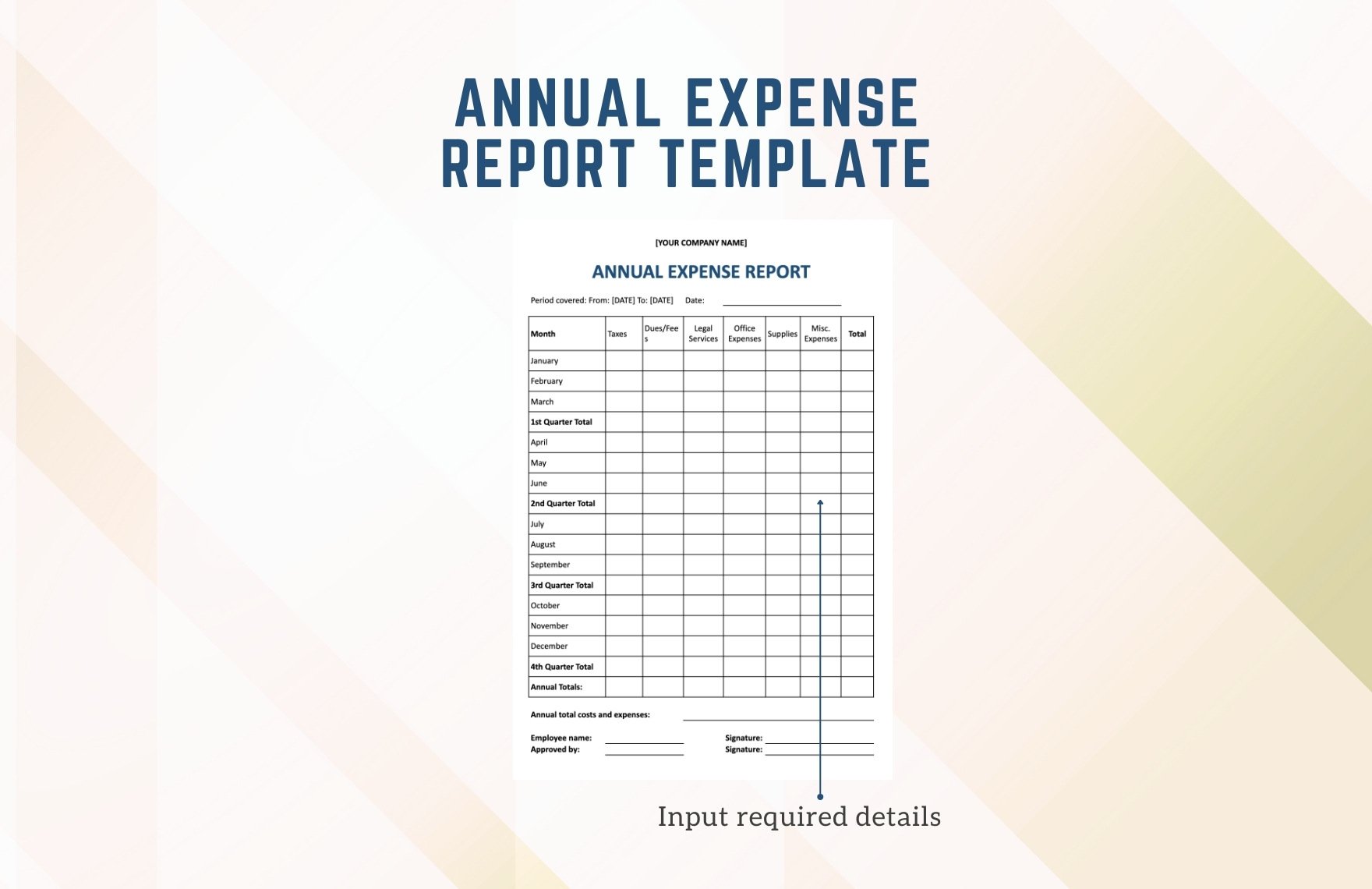 Annual Expense Report Template
