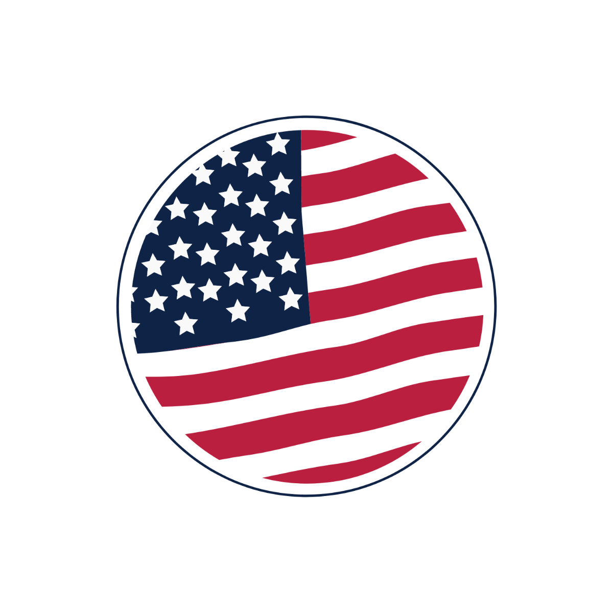 Circle American Flag Vector Template