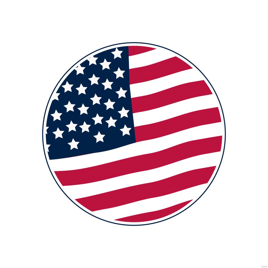 Free Circle American Flag Vector EPS Illustrator JPG PNG SVG Template