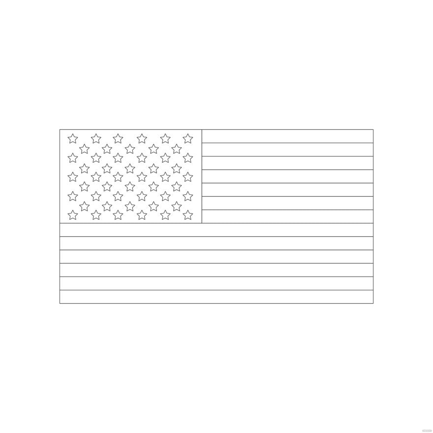 Free American Flag Outline Vector