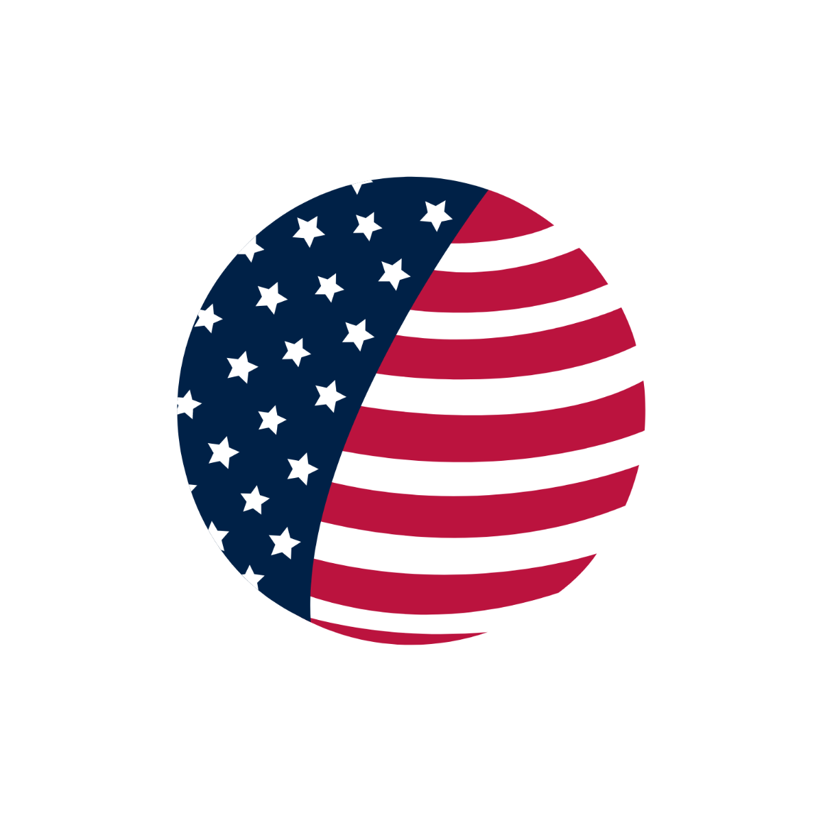 Round American Flag Vector Template
