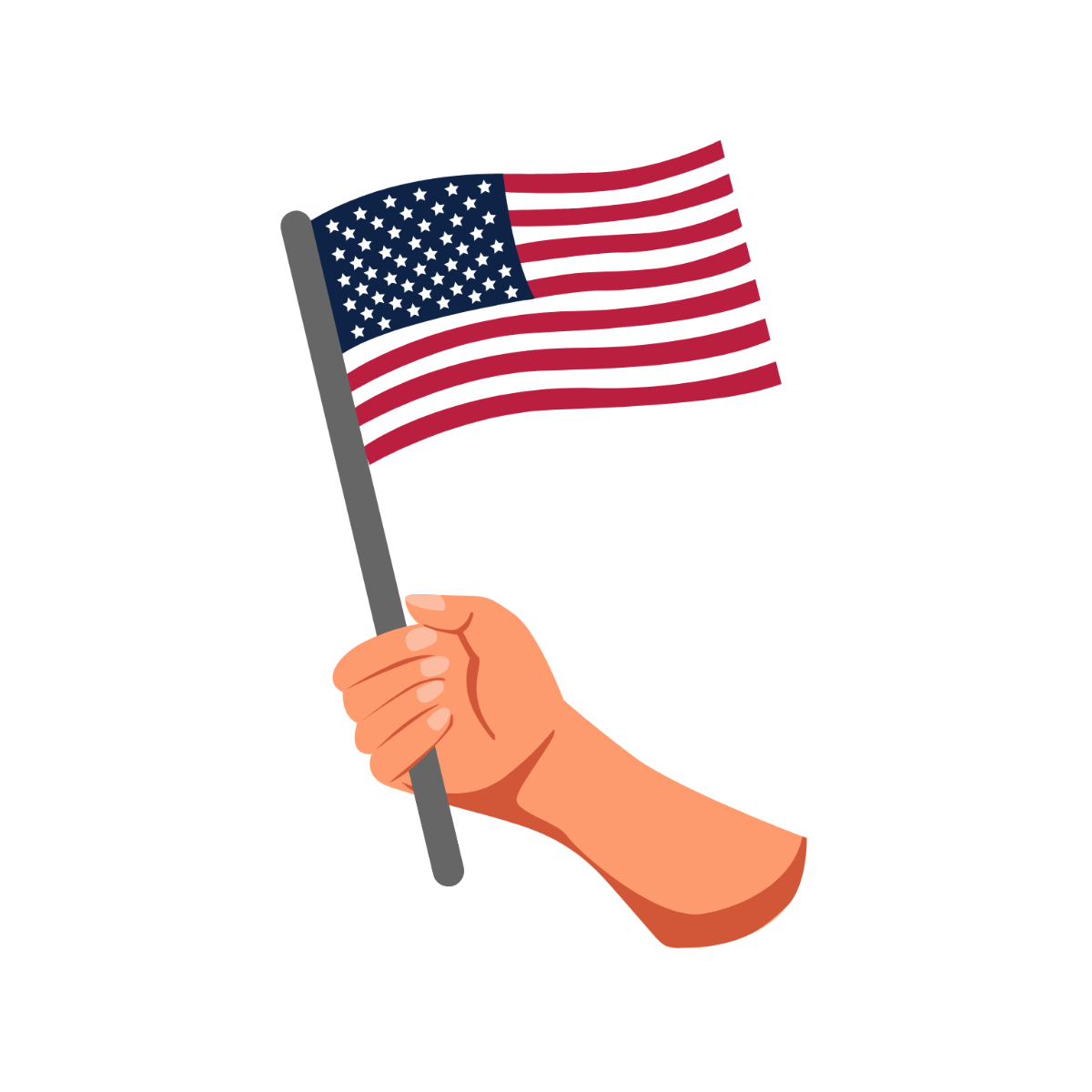 Holding American Flag Vector Template