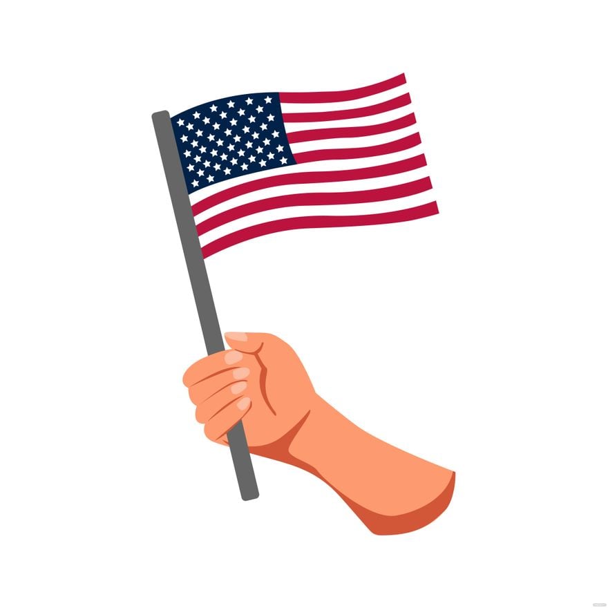 waving american flag outline