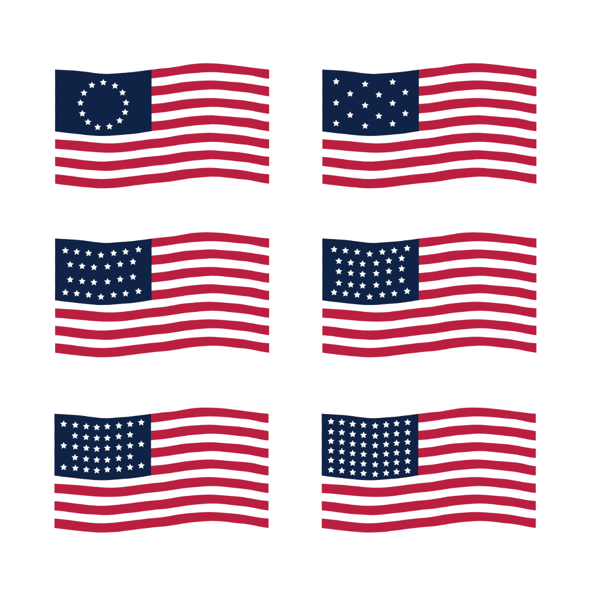 Old American Flag Vector Template
