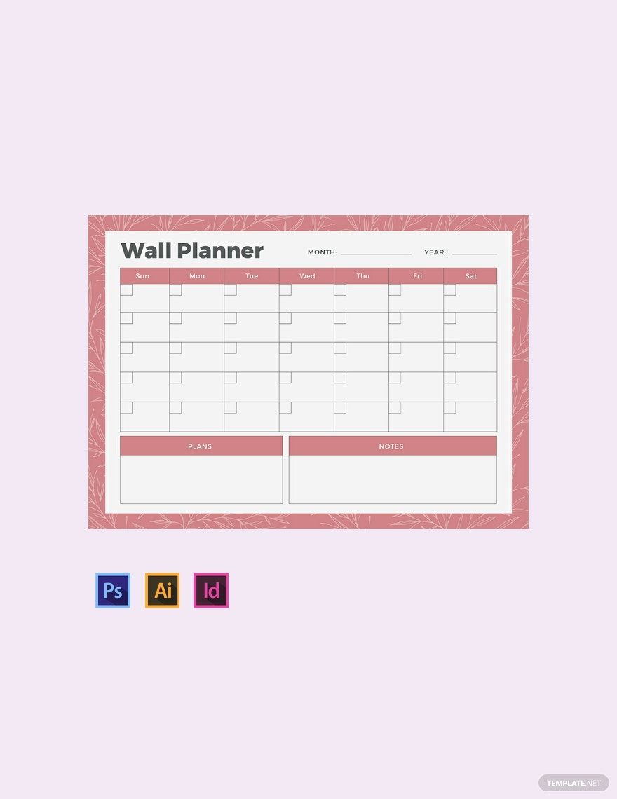Wall Planner Template in PDF, Illustrator, PSD, InDesign