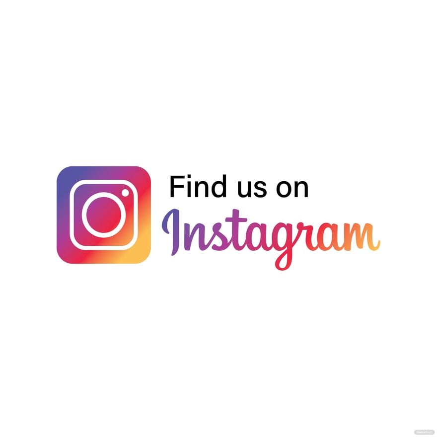 Find Us On Instagram Vector