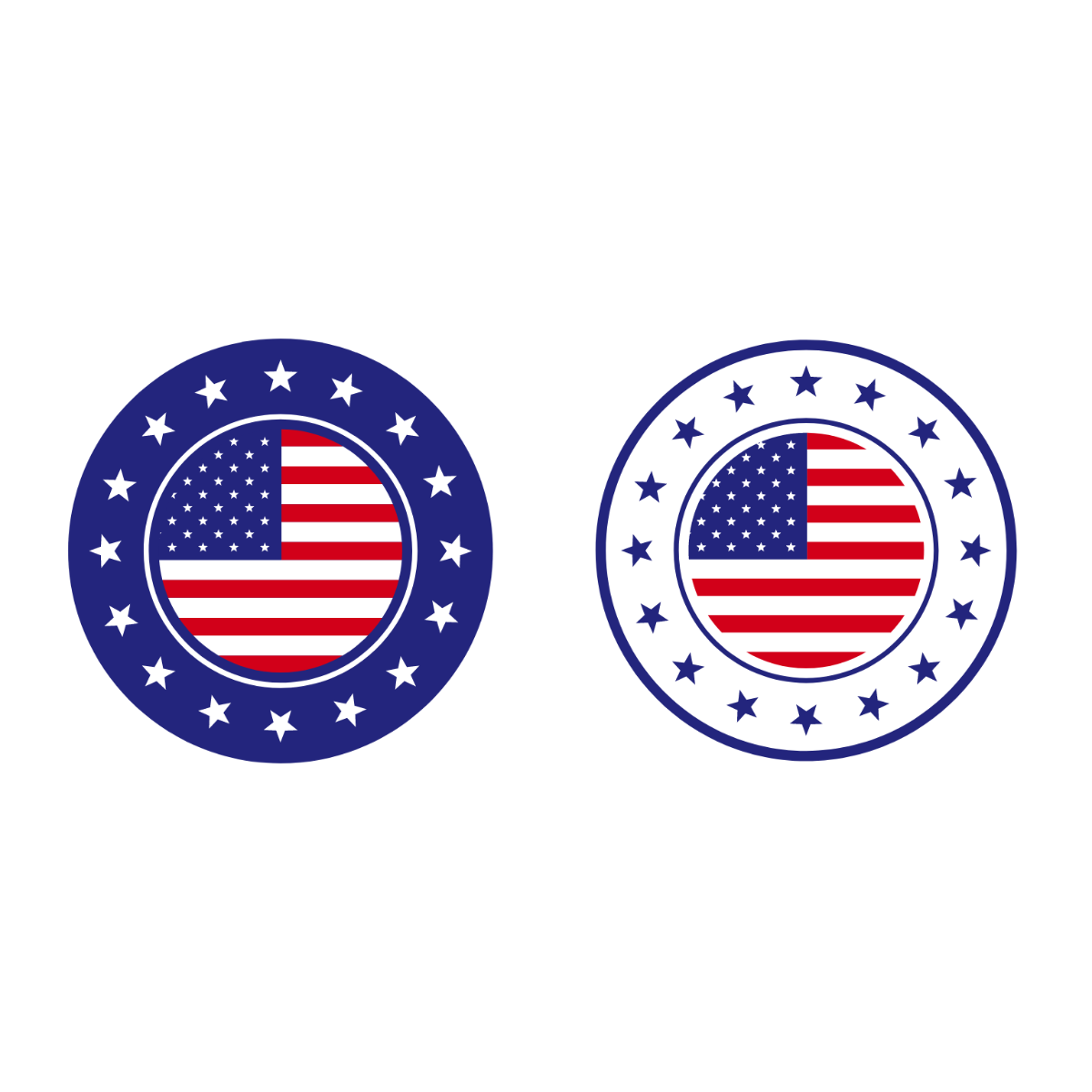 American Flag Badge Vector Template