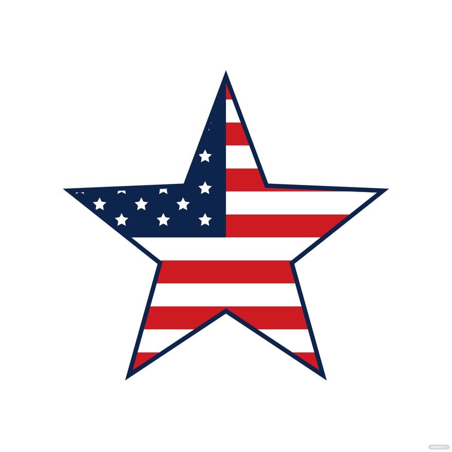 American Flag Star Vector in Illustrator, EPS, SVG, JPG, PNG