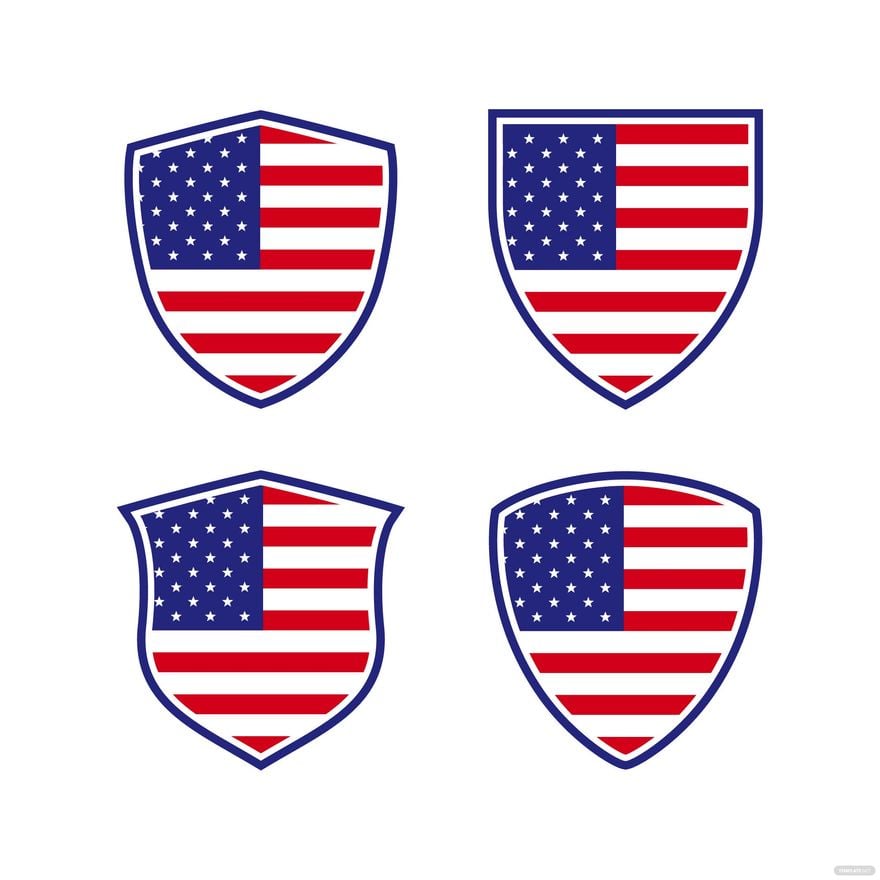 Free American Flag Shield Vector in Illustrator, EPS, SVG, JPG, PNG