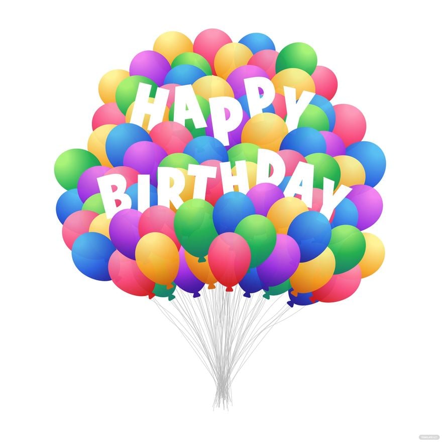 Free Colorful Happy Birthday Balloons Vector