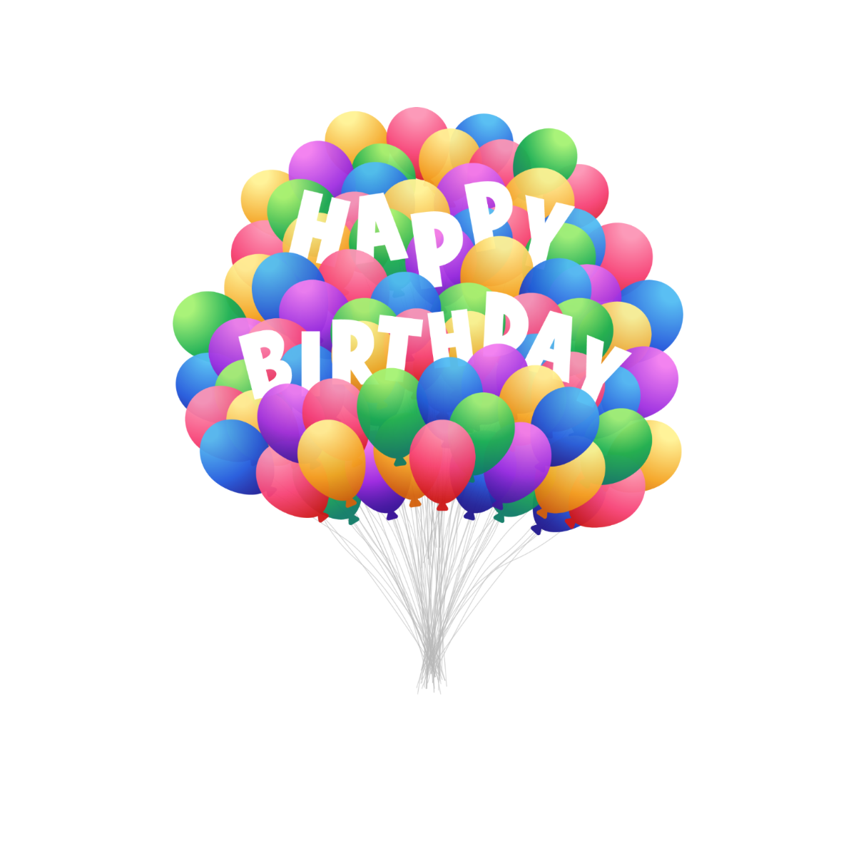 Colorful Happy Birthday Balloons Vector Template