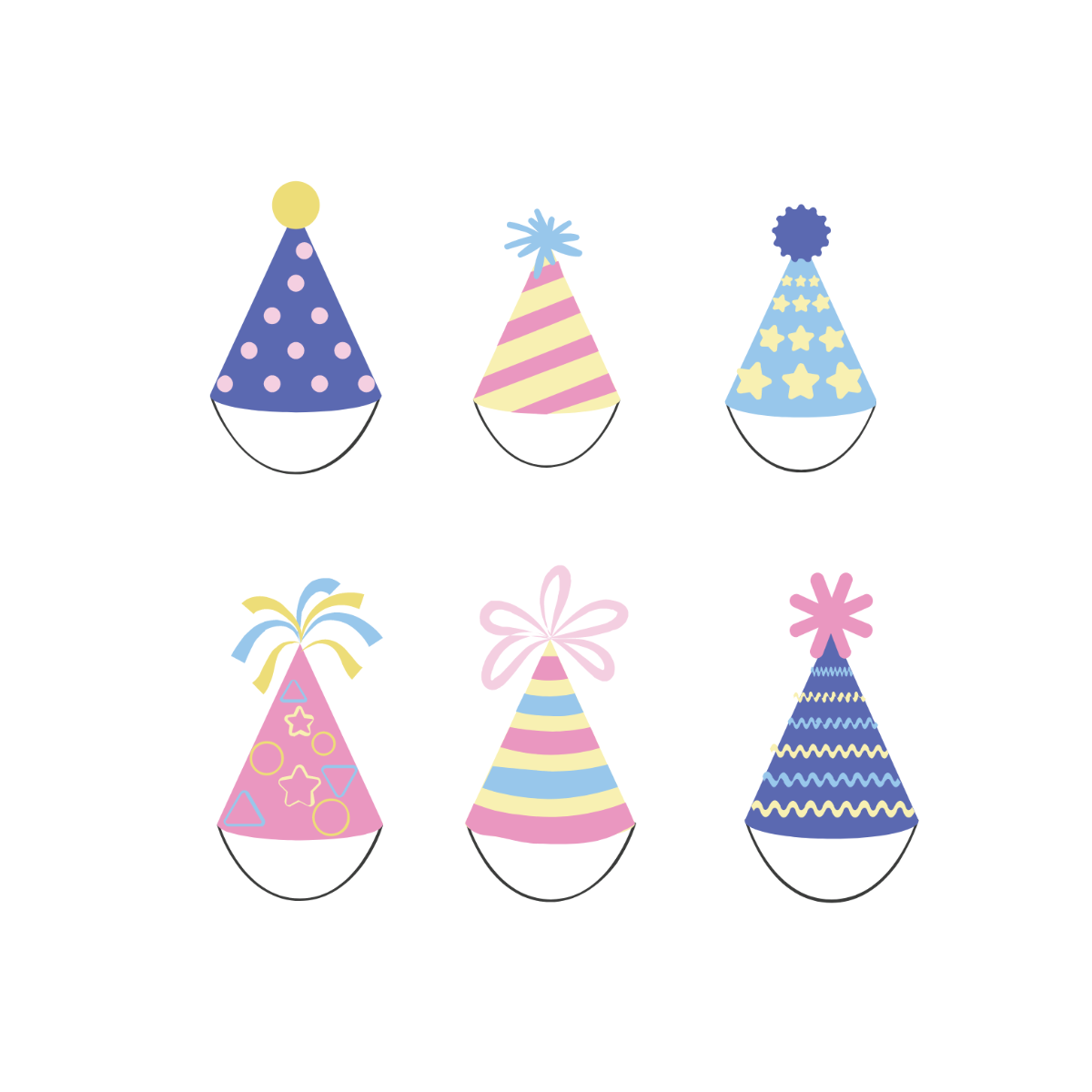 Happy Birthday Party Hat Vector Template