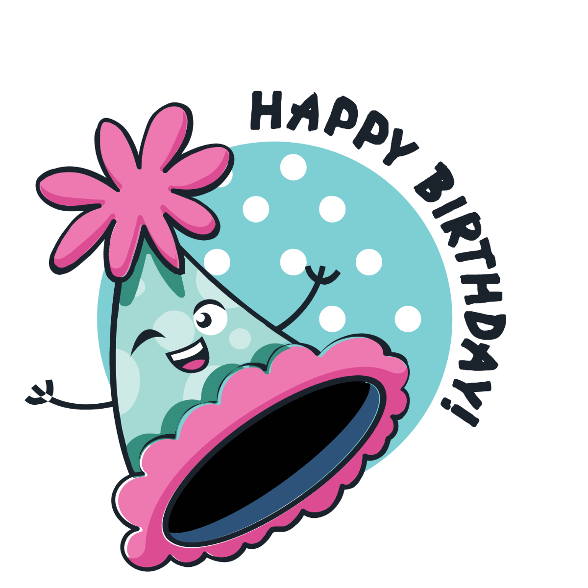 Cartoon Happy Birthday Hat Vector Template