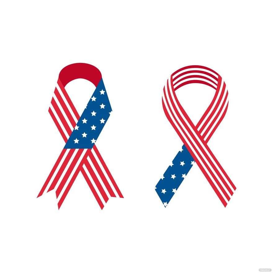 Free American Flag Ribbon Vector in Illustrator, EPS, SVG, JPG, PNG