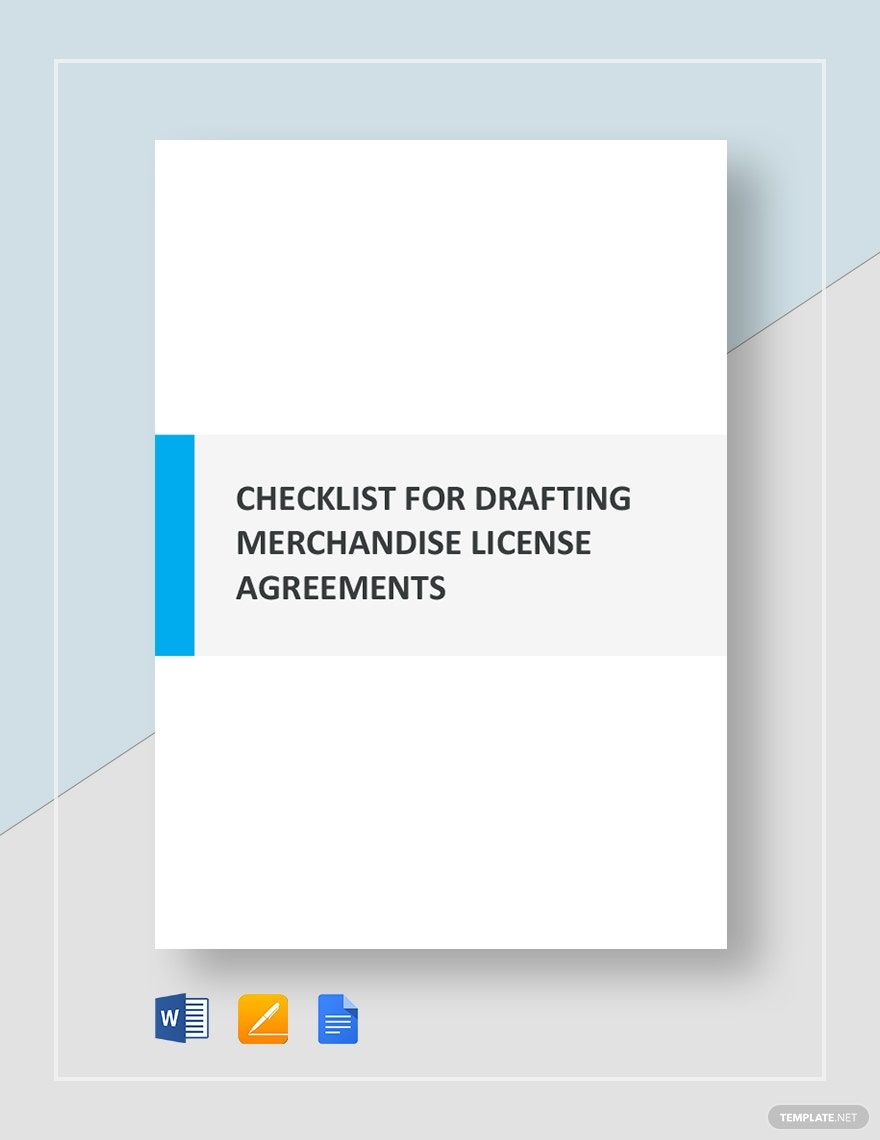Checklist Drafting Merchandising License Agreements Template