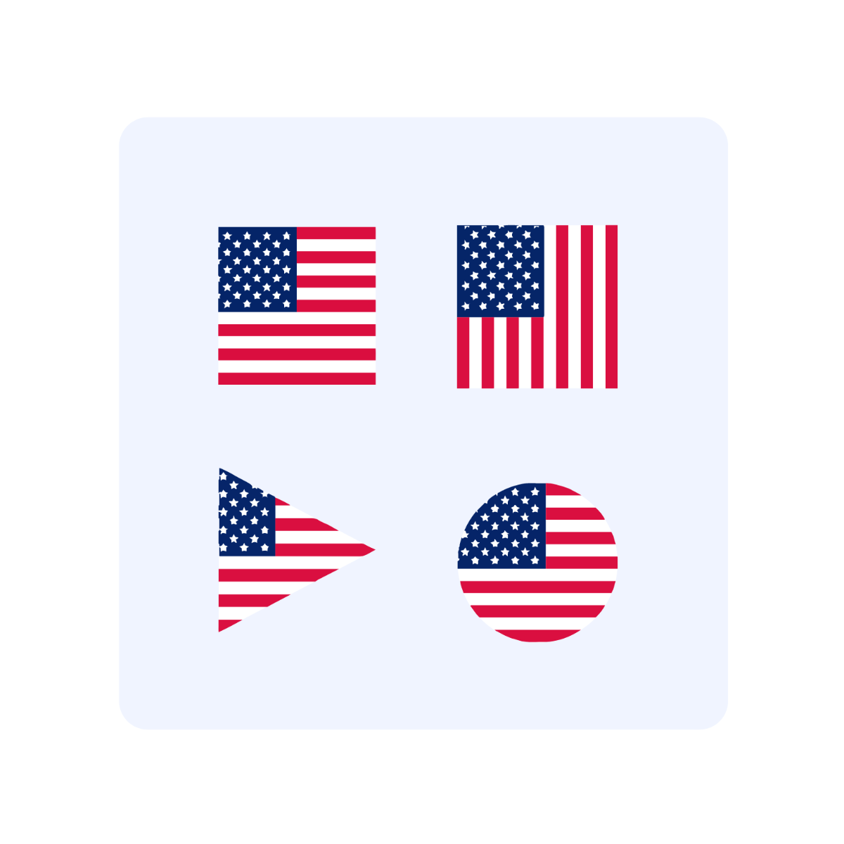 Mini USA Flag Vector Template