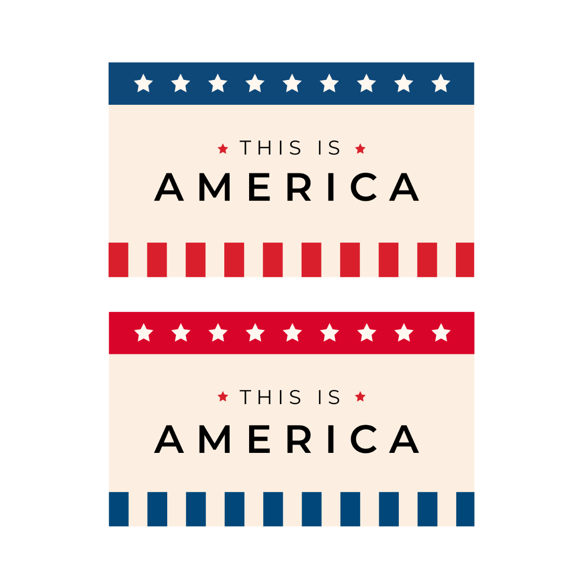 American Flag Theme Vector Template