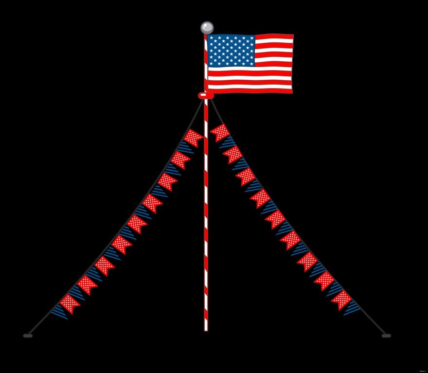 American Flag Bunting Vector In Illustrator Svg Eps Png