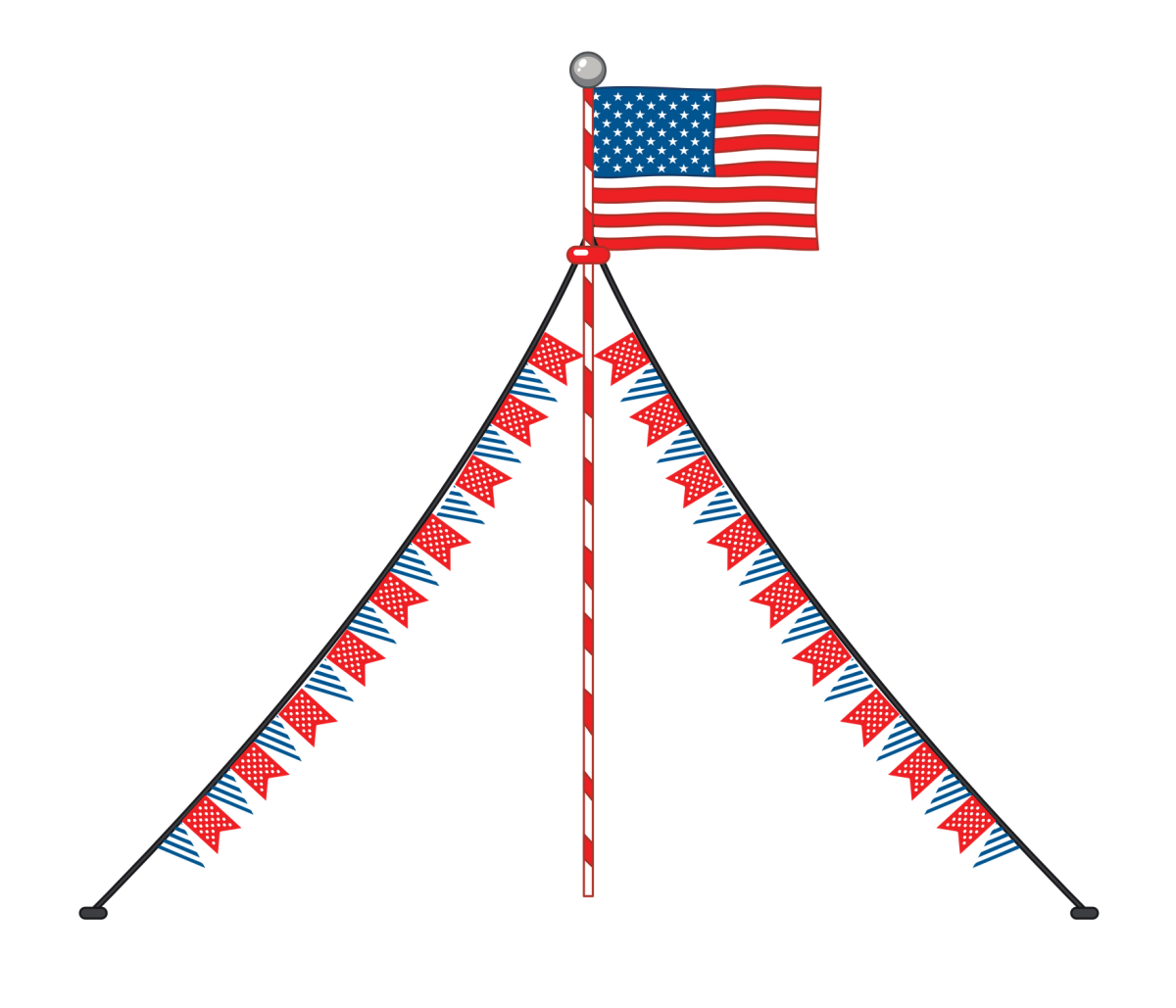 Free American Flag Bunting Vector - EPS, Illustrator, JPG, PNG, SVG ...