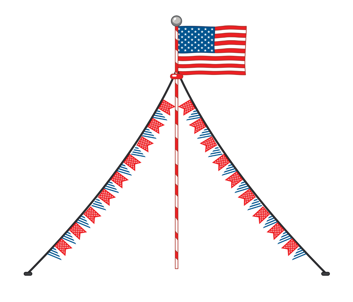 American Flag Bunting Vector Template