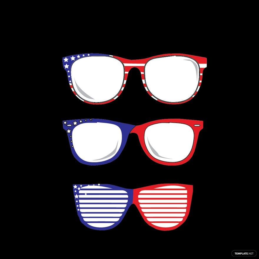 Free Sunglasses American Flag Vector in Illustrator
