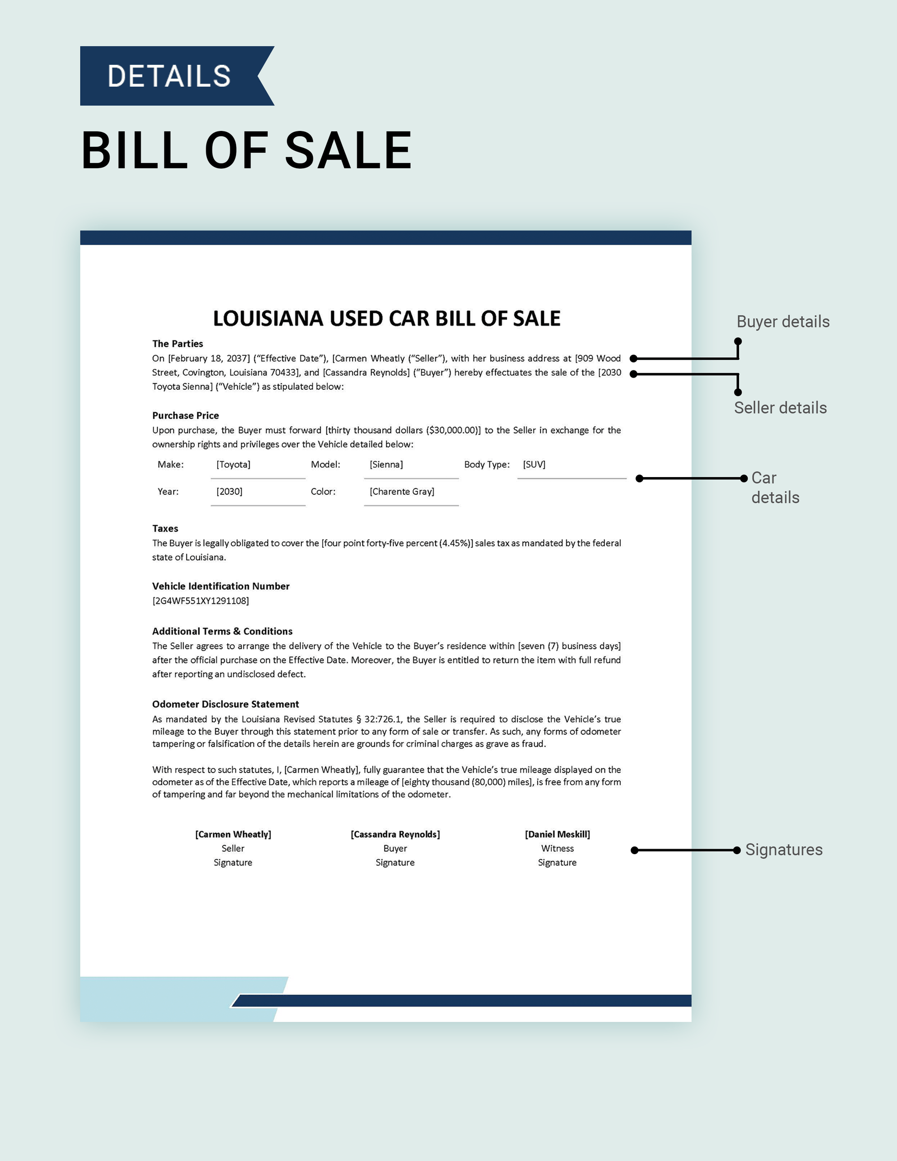 Free Printable Bill Of Sale Louisiana Printable Templ - vrogue.co