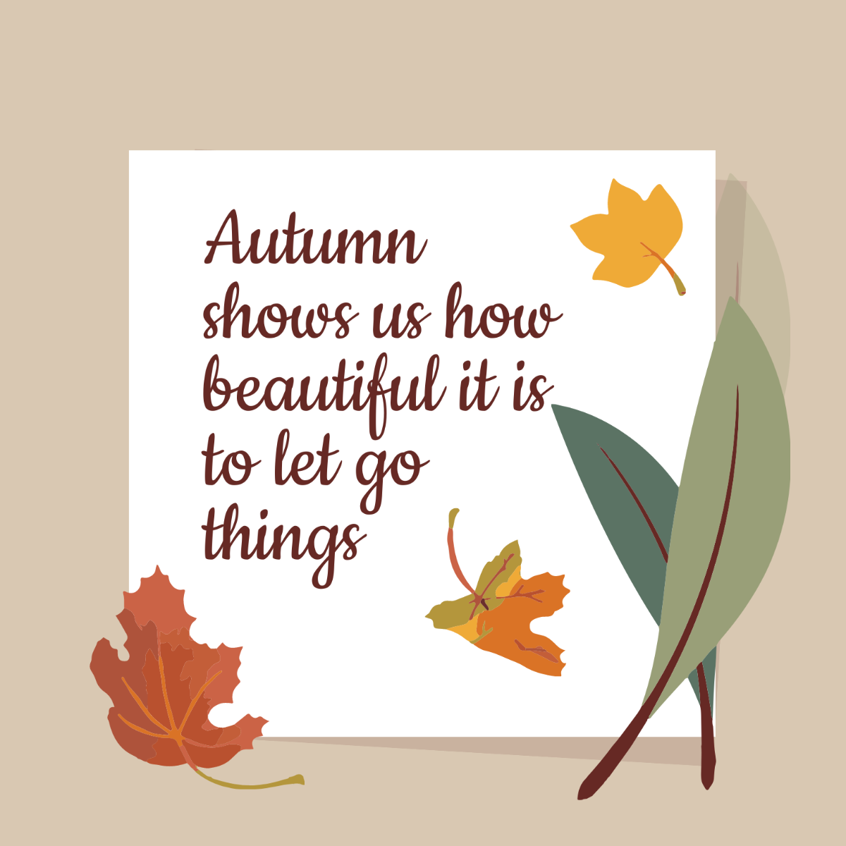 Fall/Autumn Quote Vector Template