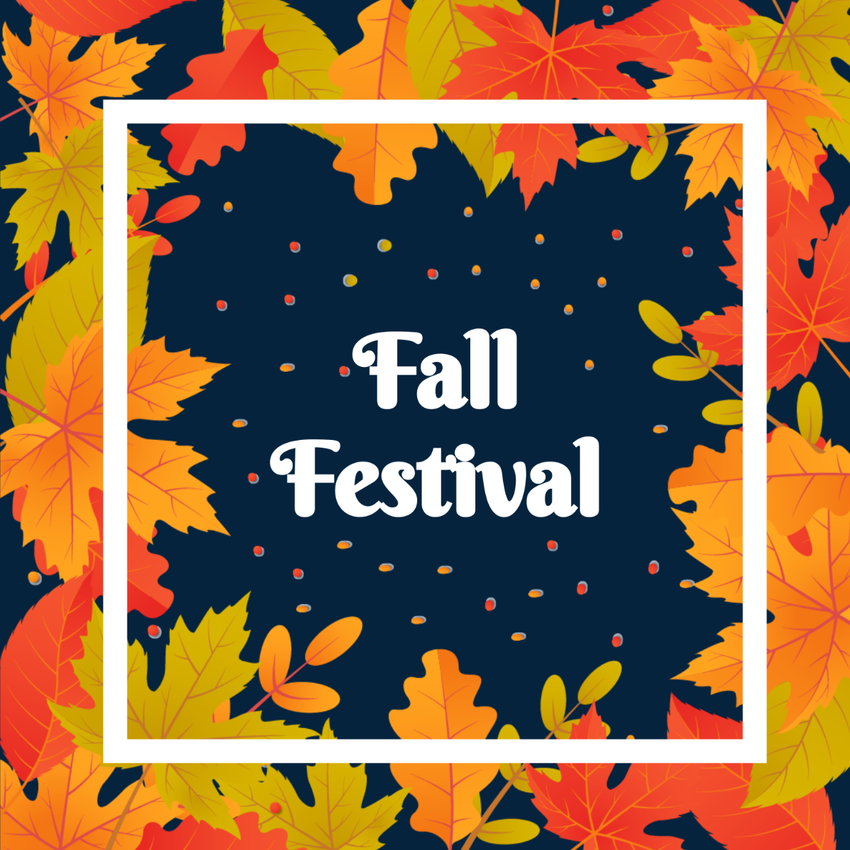 Colorful Fall Festival Vector Template