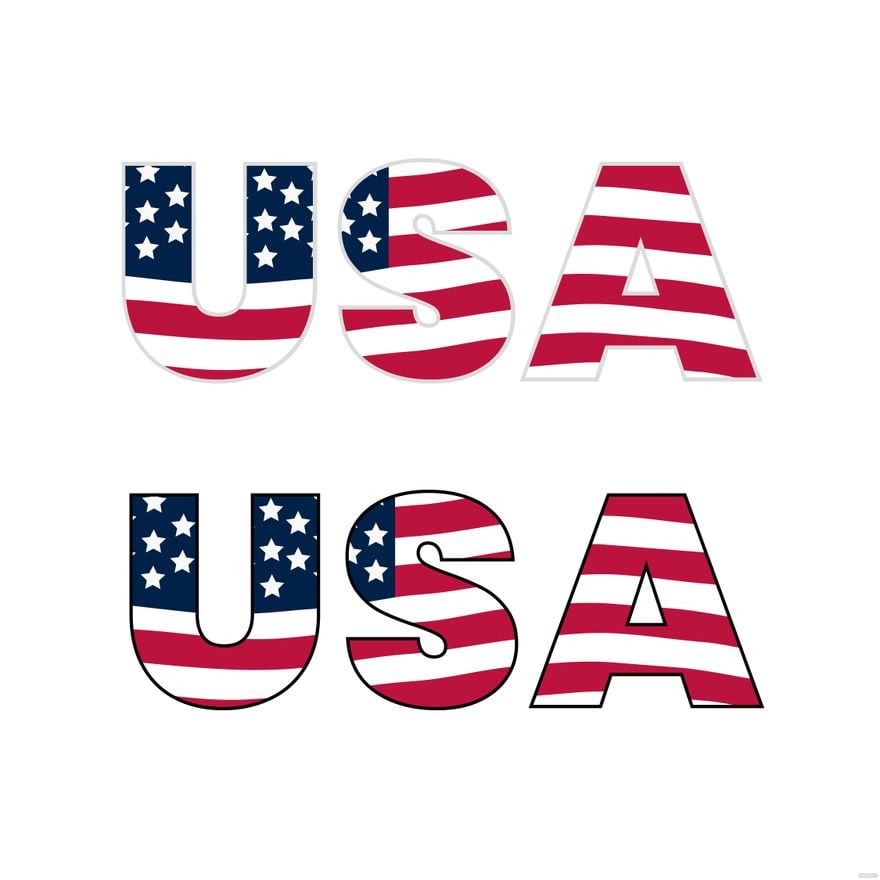 Free USA Flag Text Vector