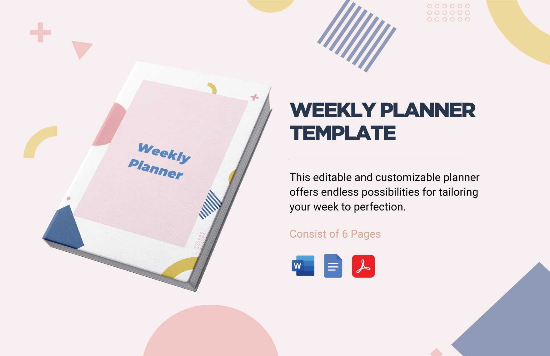 Weekly Planner Template in Word, Google Docs, PDF