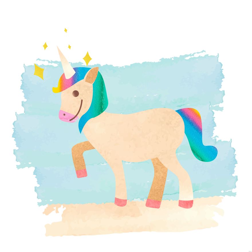 Free Unicorn Watercolor Illustration