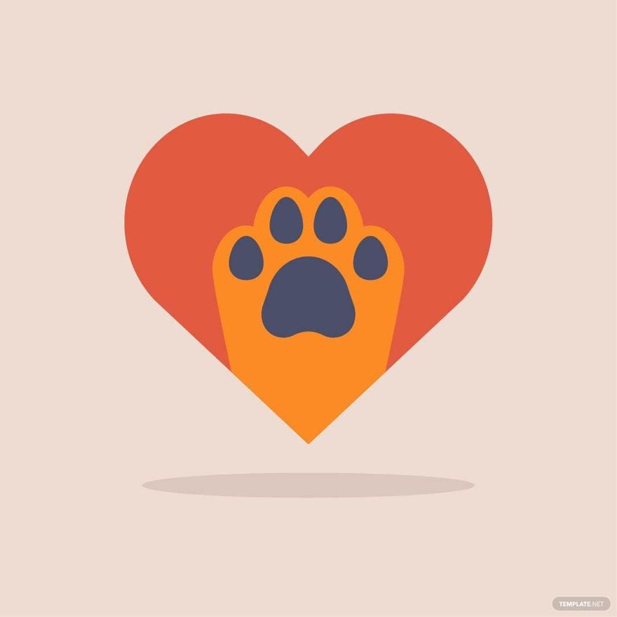 Dog Paw Heart Vector