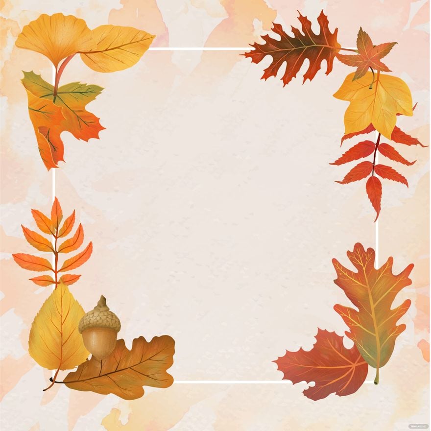 Free Watercolor Autumn Leaves Frame Vector