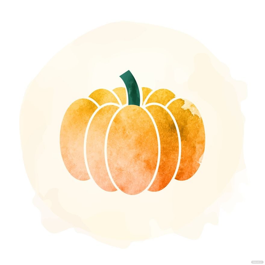 Watercolor Pumpkin Vector in Illustrator, EPS, SVG, JPG, PNG