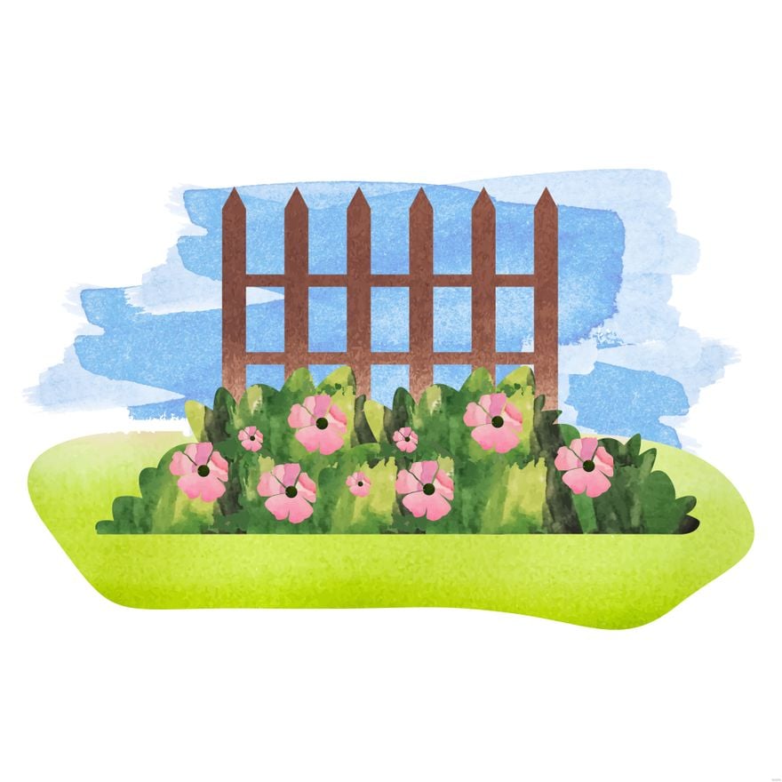 Free Watercolor Garden Illustration in Illustrator, EPS, SVG, JPG, PNG