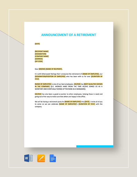 FREE Retirement Resignation Letter to Employer Template: Download 2538