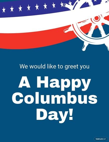 Free Happy Columbus Day Flyer Template