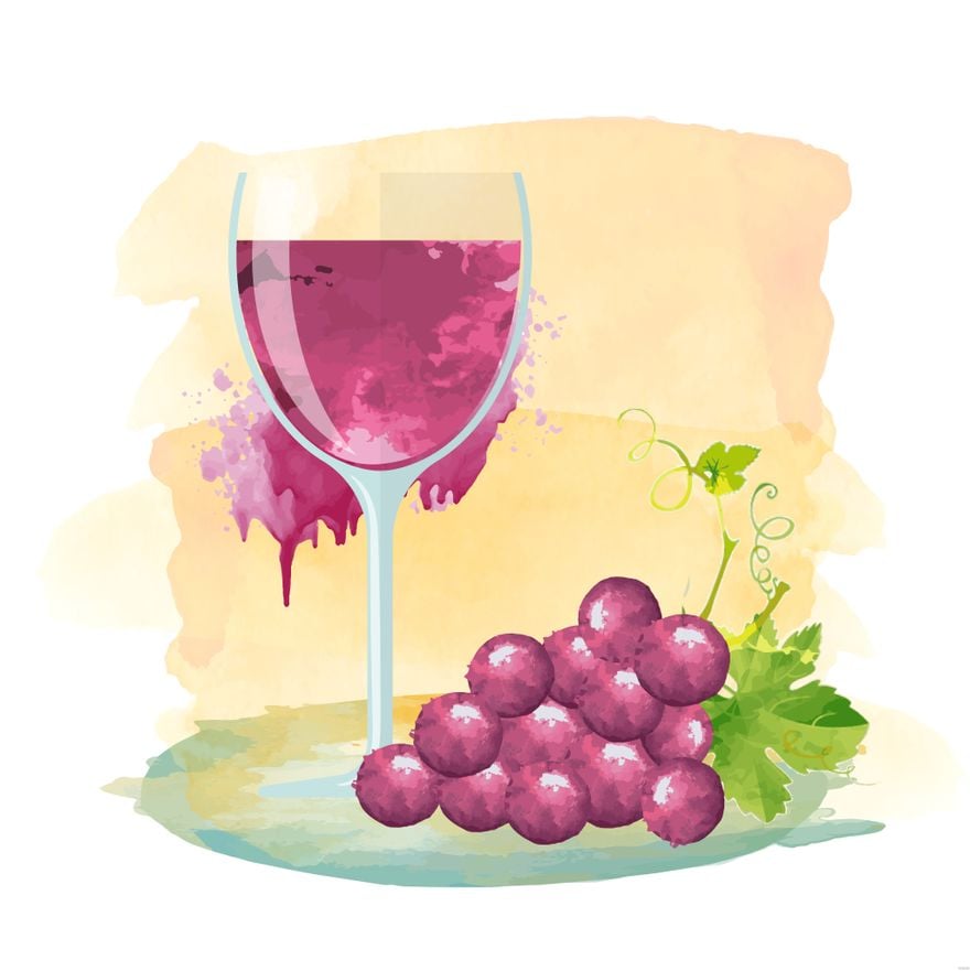 Free Watercolor Wine Illustration in Illustrator, EPS, SVG, JPG, PNG