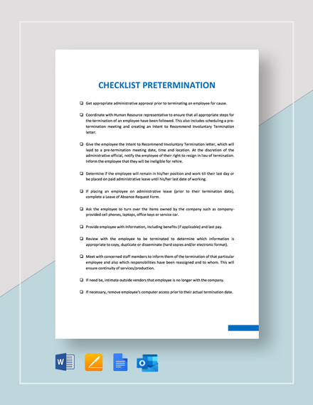 FREE Termination Checklist Word - Template Download | Template.net