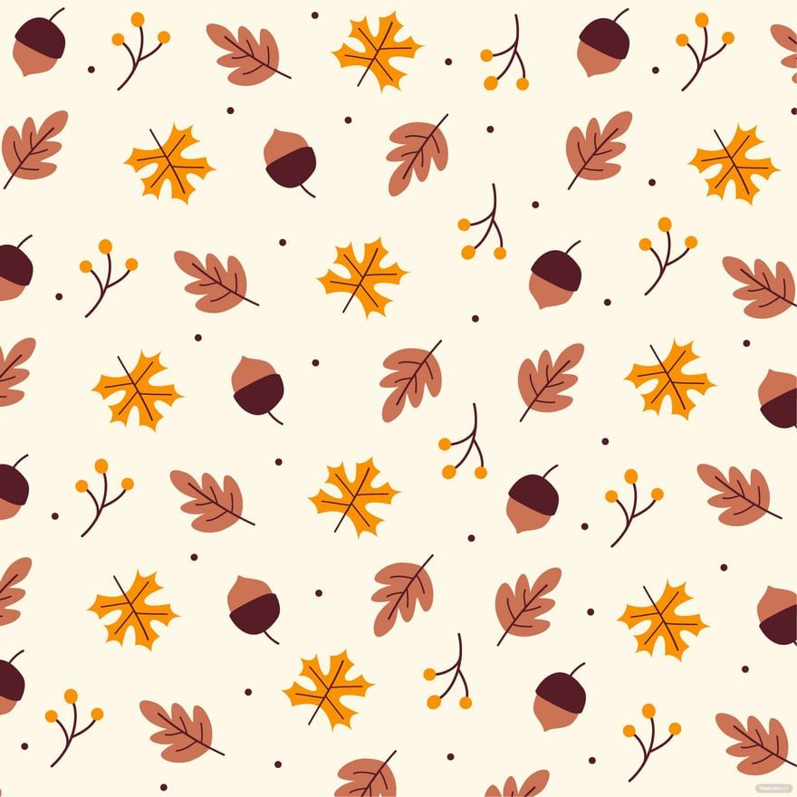 Free Autumn Pattern Vector in Illustrator, EPS, SVG, JPG, PNG