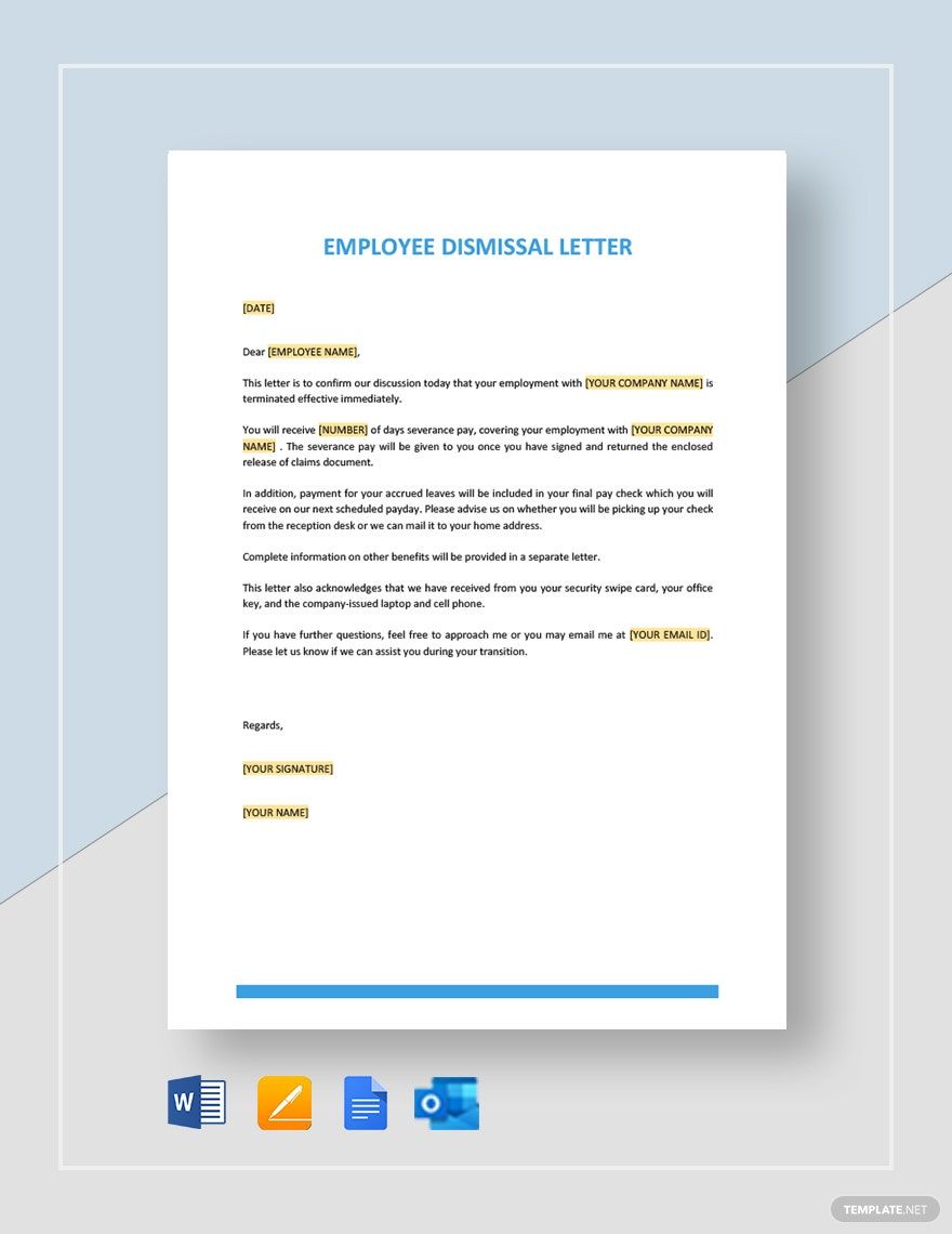 Employee Dismissal Letter Template