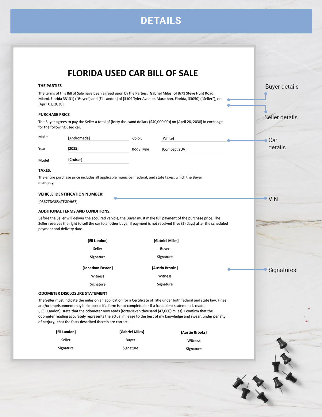 florida used car bill of sale template google docs word pdf template net