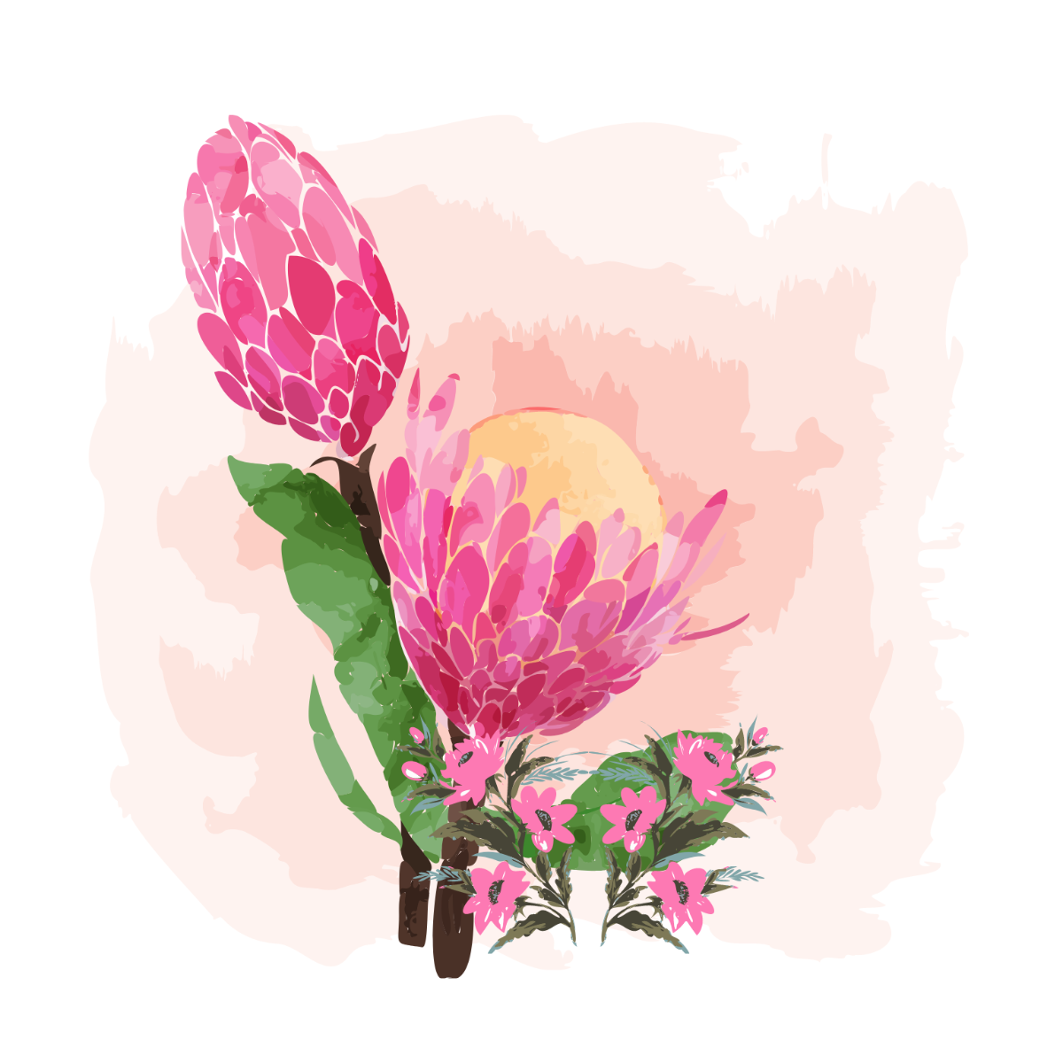 Flower Watercolor Illustrations Template