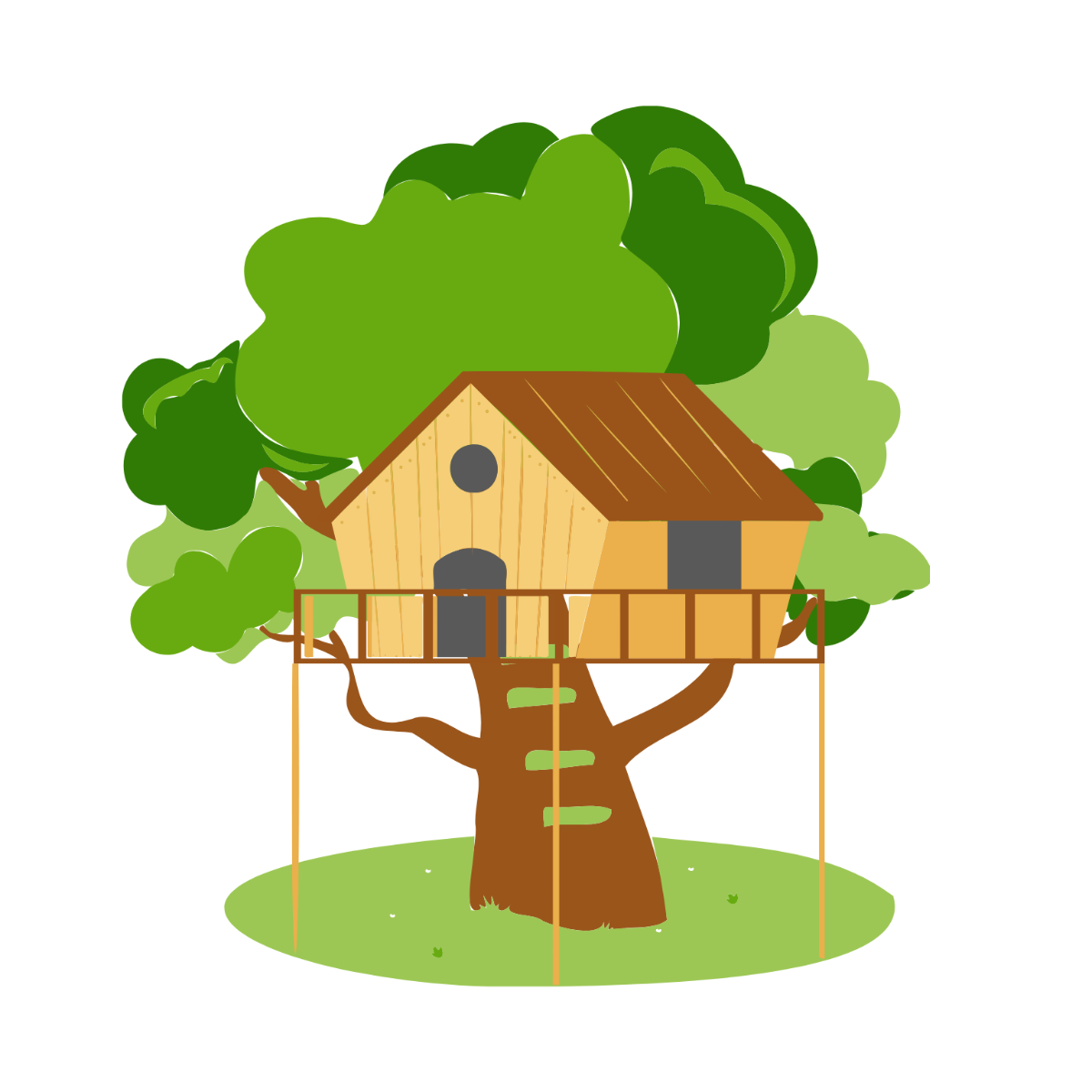 Free Tree House Vector Template