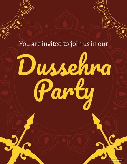 Dussehra Invitation Flyer Template
